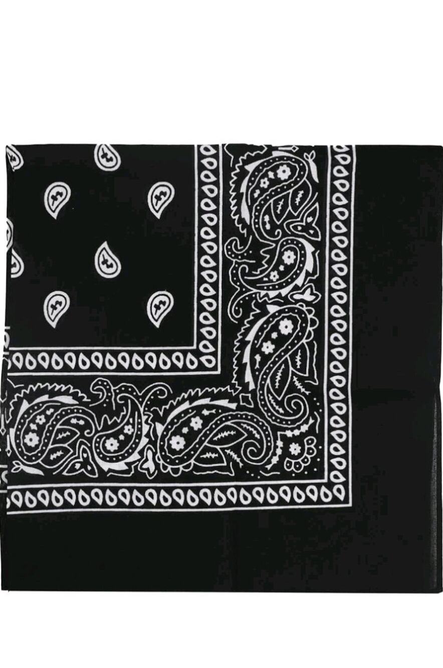 6Pcs Bandanas 100% Cotton Paisley Print Head Wrap Scarf Wristband Black